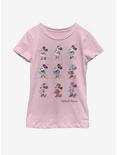 Disney Mickey Mouse Minnie Evolution Youth Girls T-Shirt, PINK, hi-res