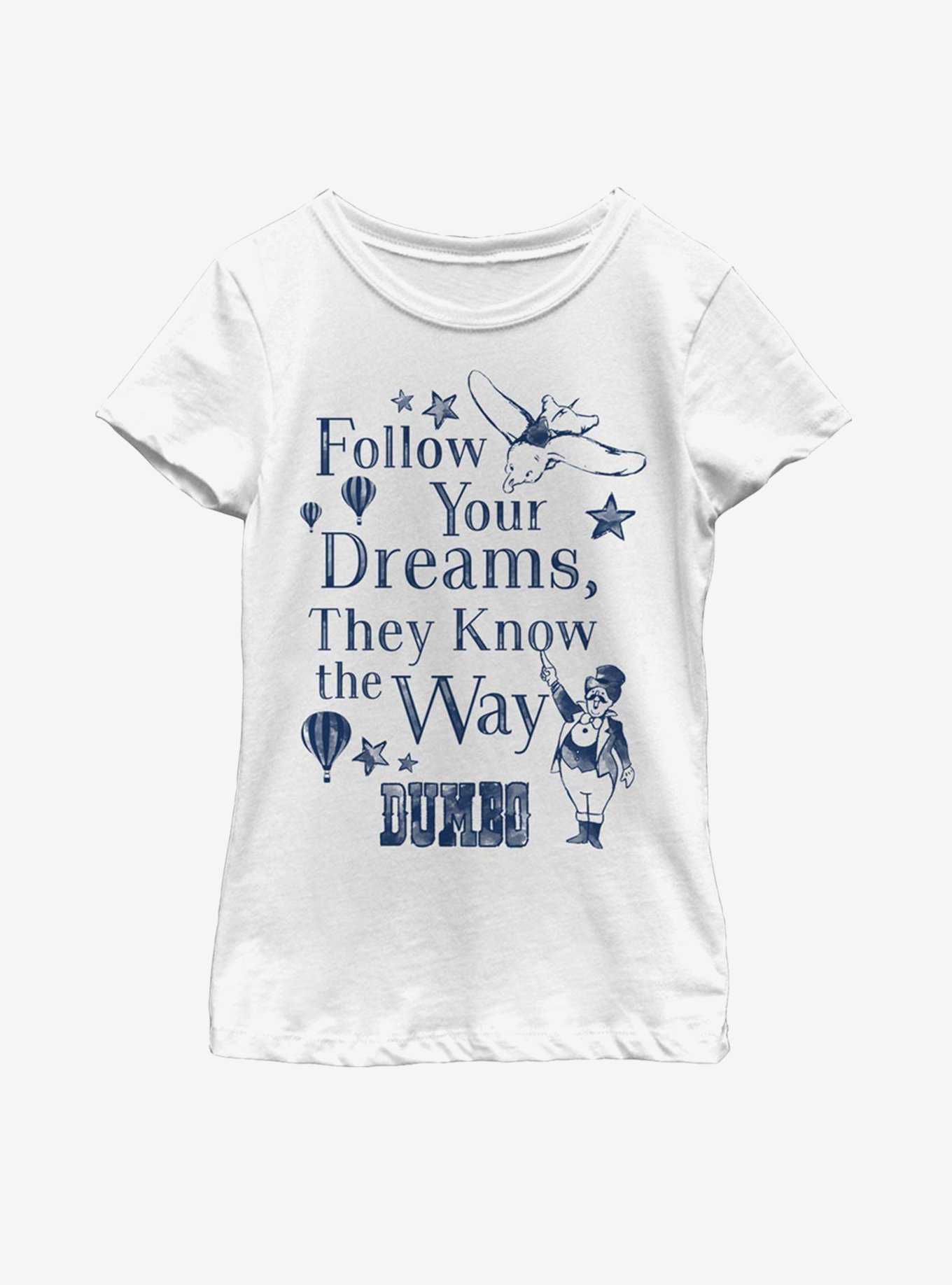 Disney Dumbo Follow Your Dreams Youth Girls T-Shirt, , hi-res