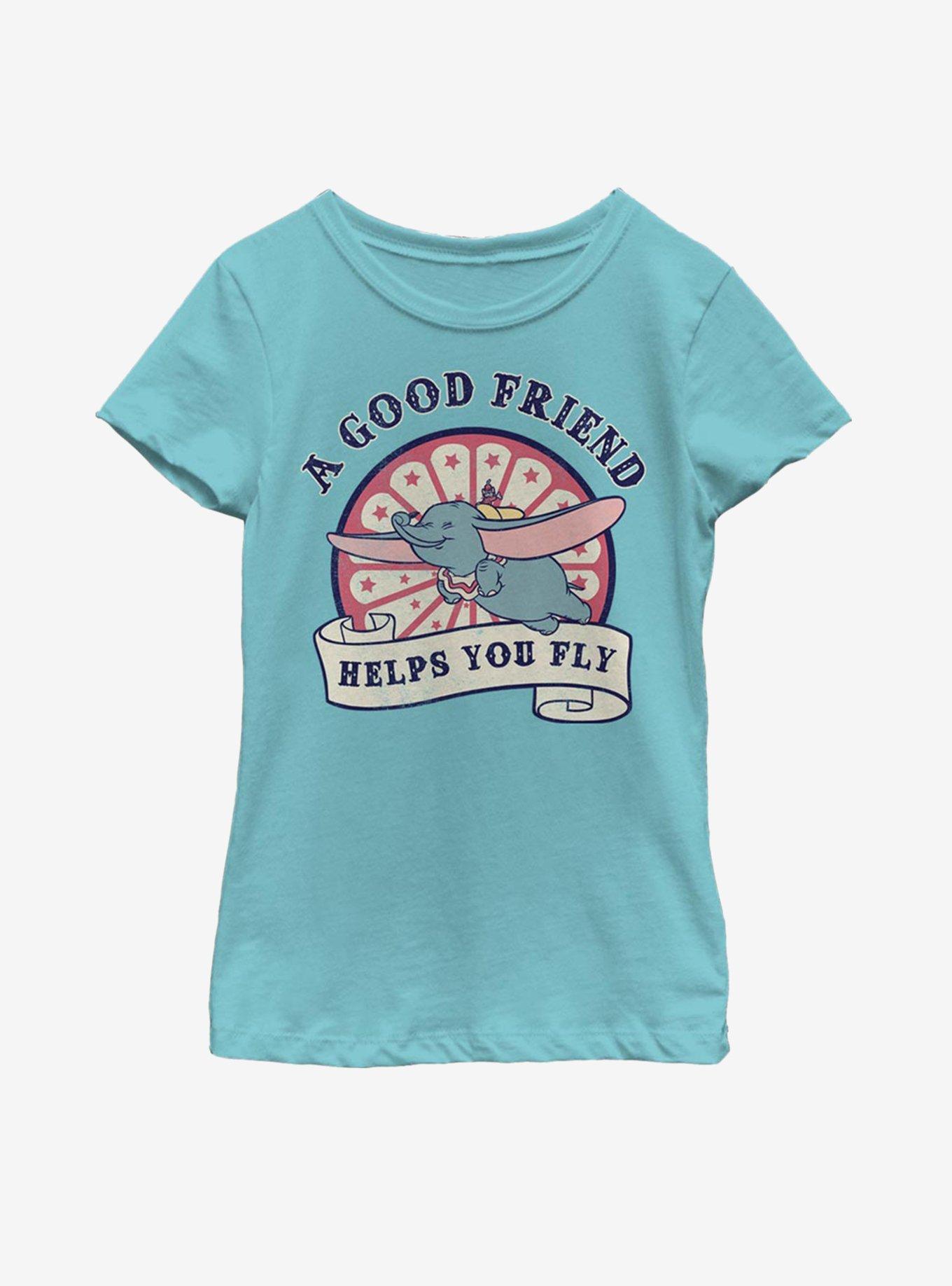 Disney Dumbo Friends Help You Fly Youth Girls T-Shirt, TAHI BLUE, hi-res