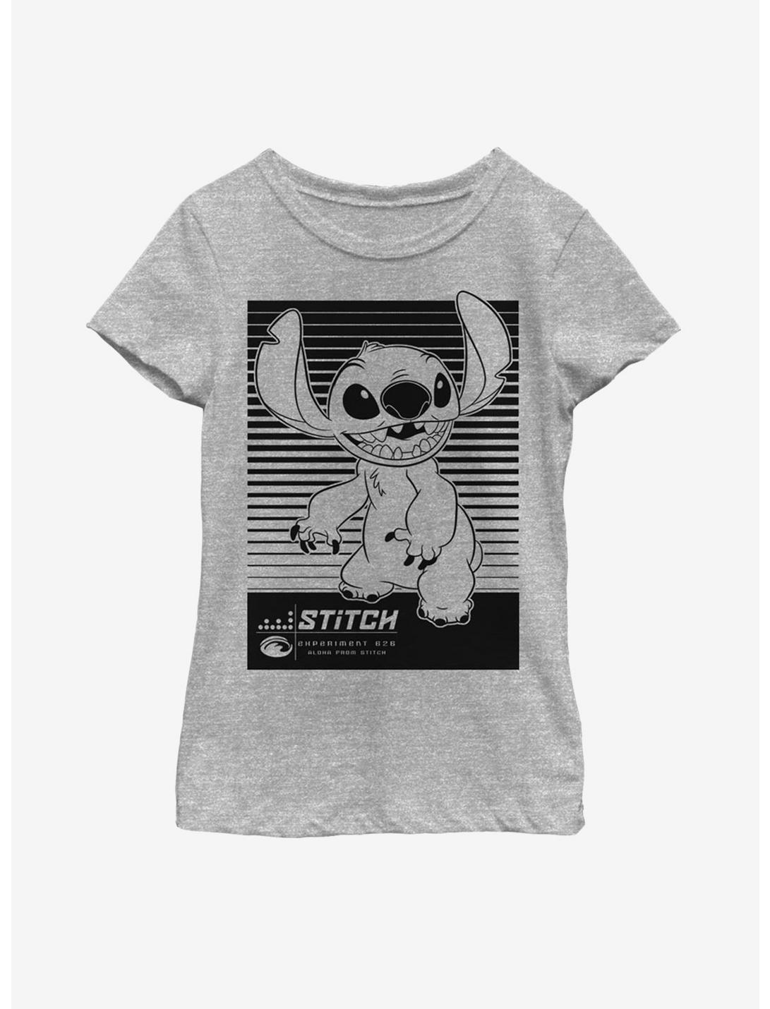 Disney Lilo And Stitch Linear Stitch Youth Girls T-Shirt, ATH HTR, hi-res