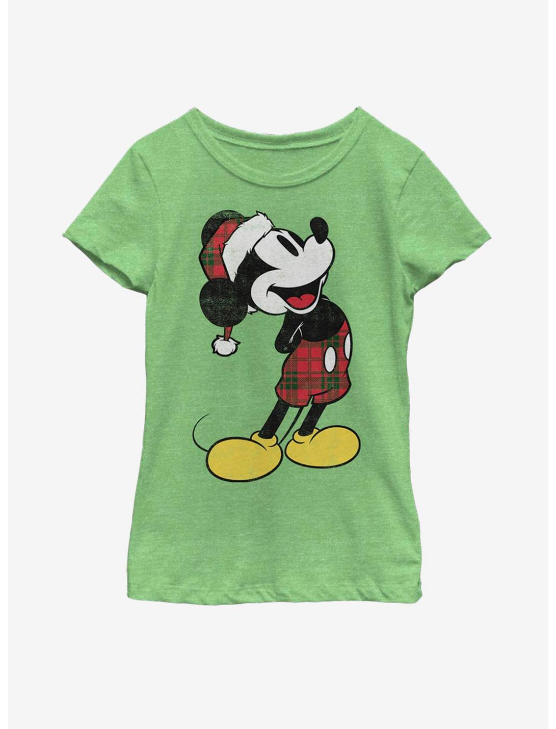 Disney Mickey Mouse Plaid Mickey Youth Girls T-Shirt, , hi-res