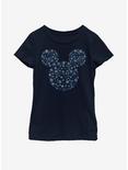Disney Mickey Mouse Ears Snowflakes Youth Girls T-Shirt, NAVY, hi-res