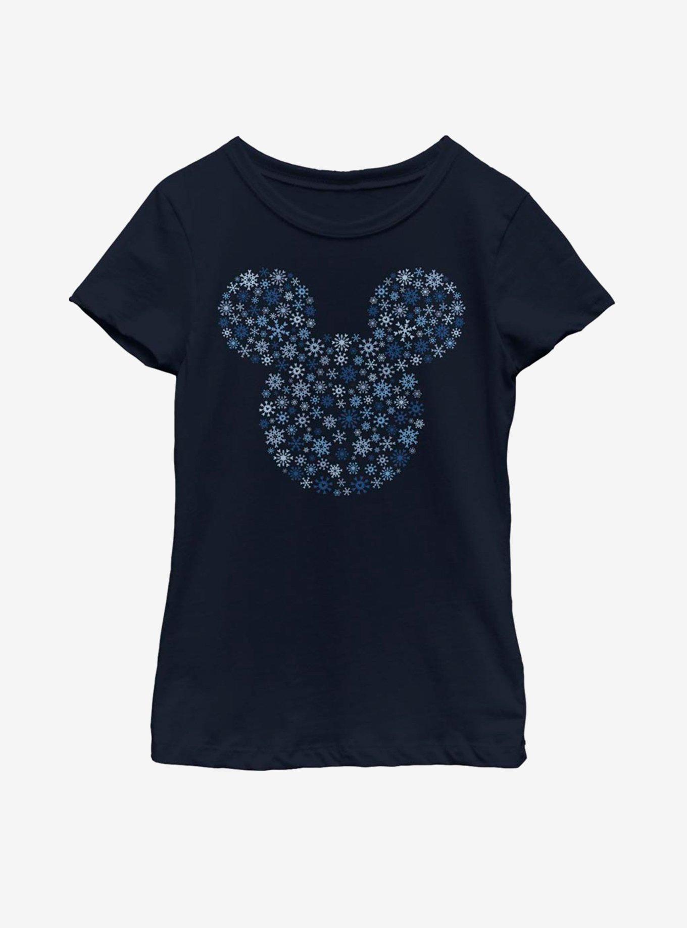 Disney Mickey Mouse Ears Snowflakes Youth Girls T-Shirt, , hi-res
