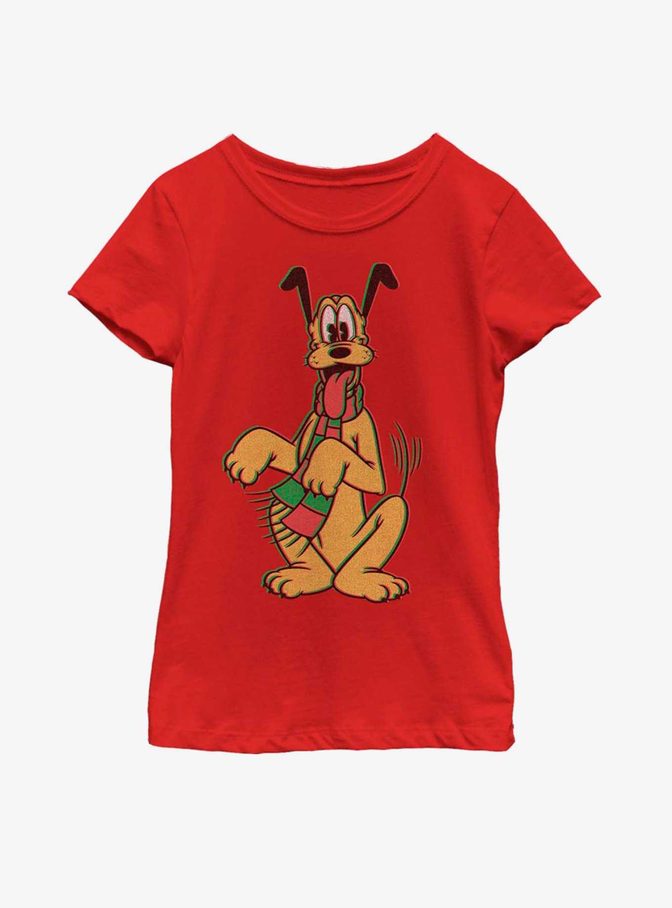 Disney Mickey Mouse Pluto Holiday Colors Youth Girls T-Shirt, , hi-res