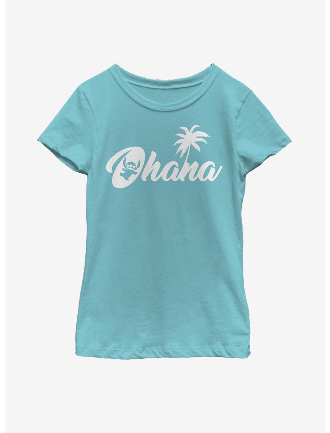 Disney Lilo And Stitch Silhouette Ohana Youth Girls T-Shirt, TAHI BLUE, hi-res