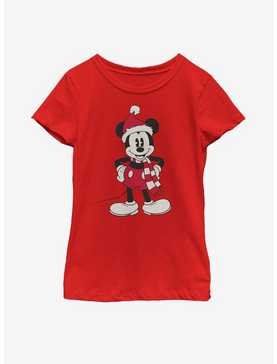 Disney Mickey Mouse Santa Hat Youth Girls T-Shirt, , hi-res