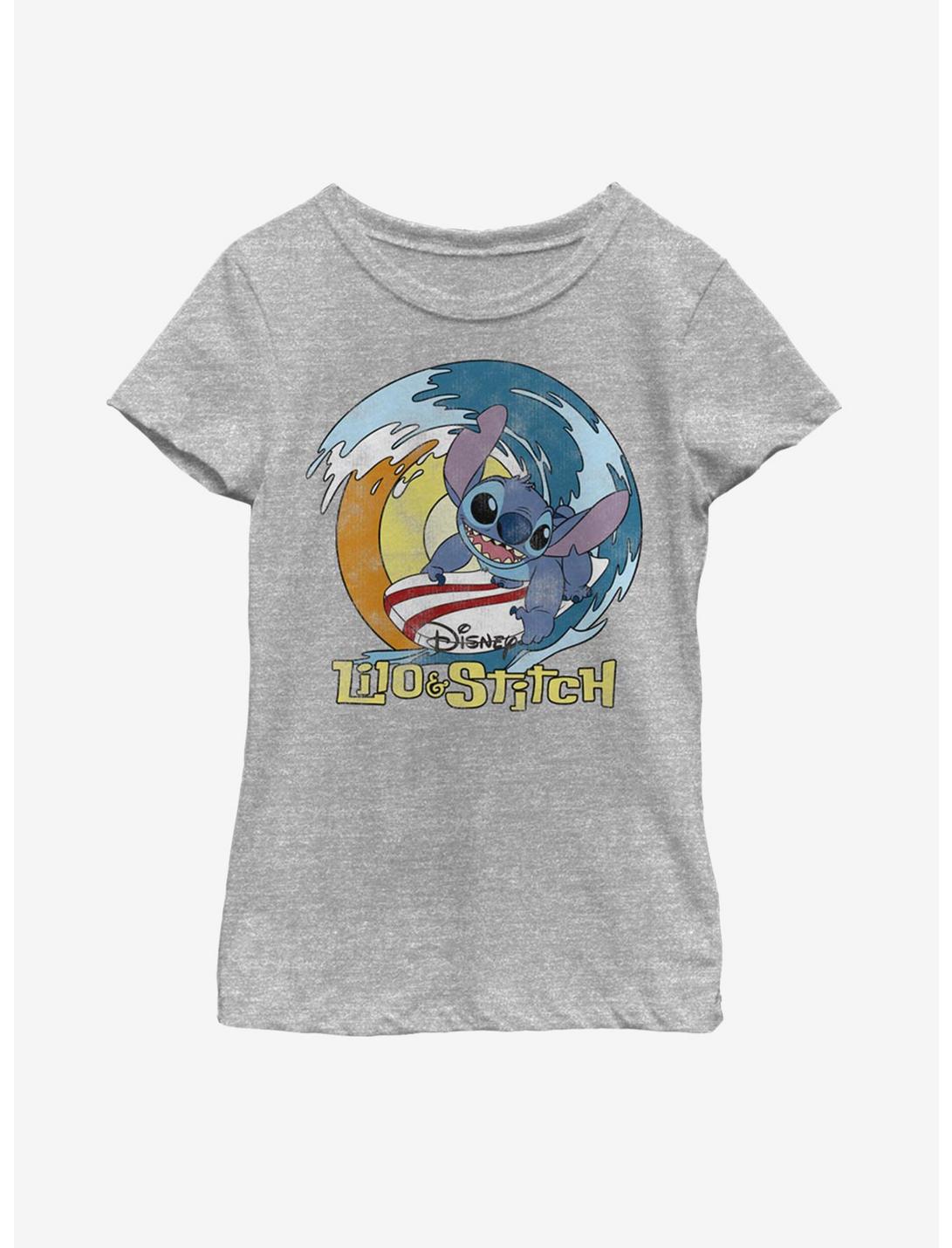 Disney Lilo And Stitch Surf Youth Girls T-Shirt, ATH HTR, hi-res
