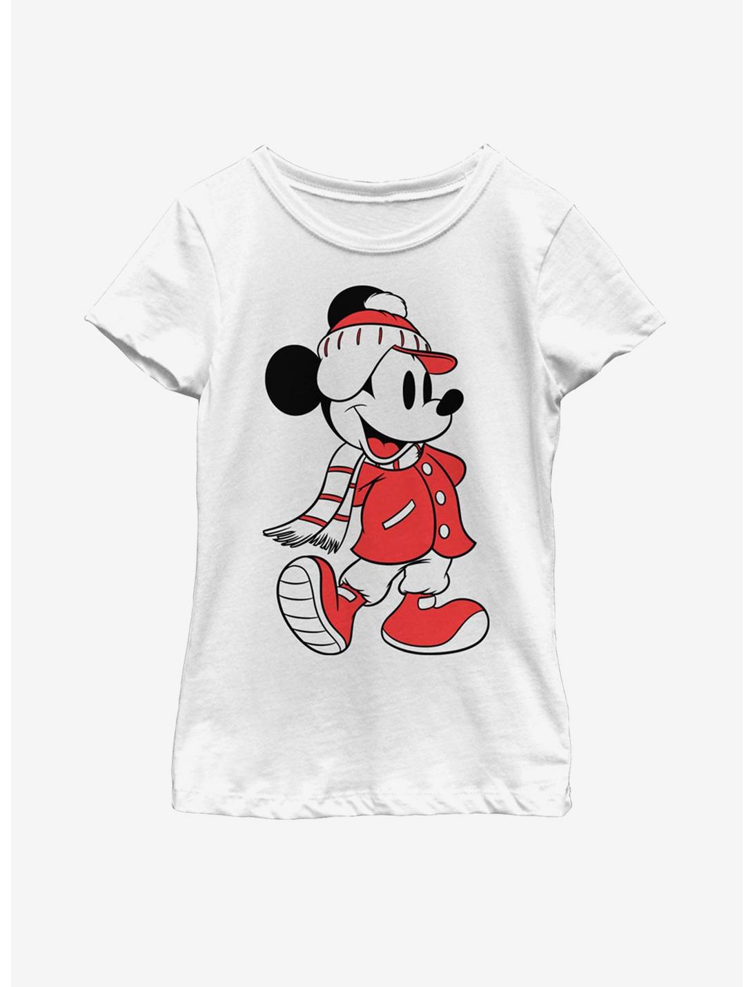 Disney Mickey Mouse Winter Fill Youth Girls T-Shirt, WHITE, hi-res