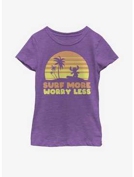 Disney Lilo And Stitch Surf More Worry Less Youth Girls T-Shirt, , hi-res