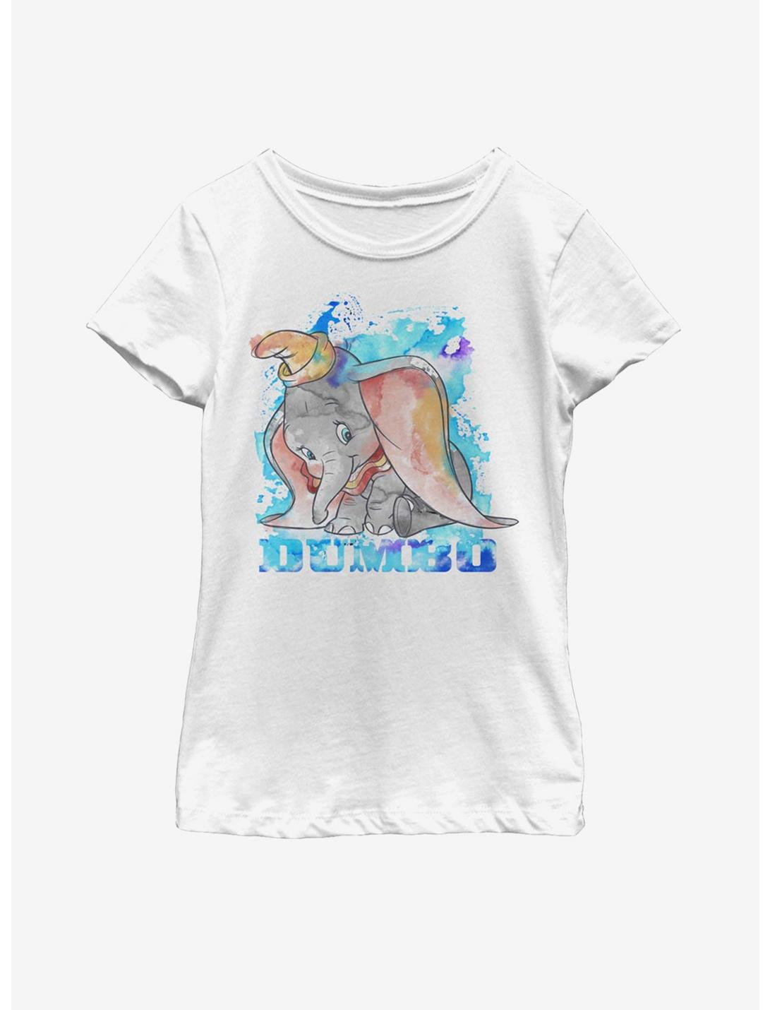 DIsney Dumbo Watercolor Dumbo Youth Girls T-Shirt, WHITE, hi-res