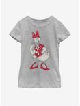 Disney Mickey Mouse Snowflaked Daisy Youth Girls T-Shirt, ATH HTR, hi-res