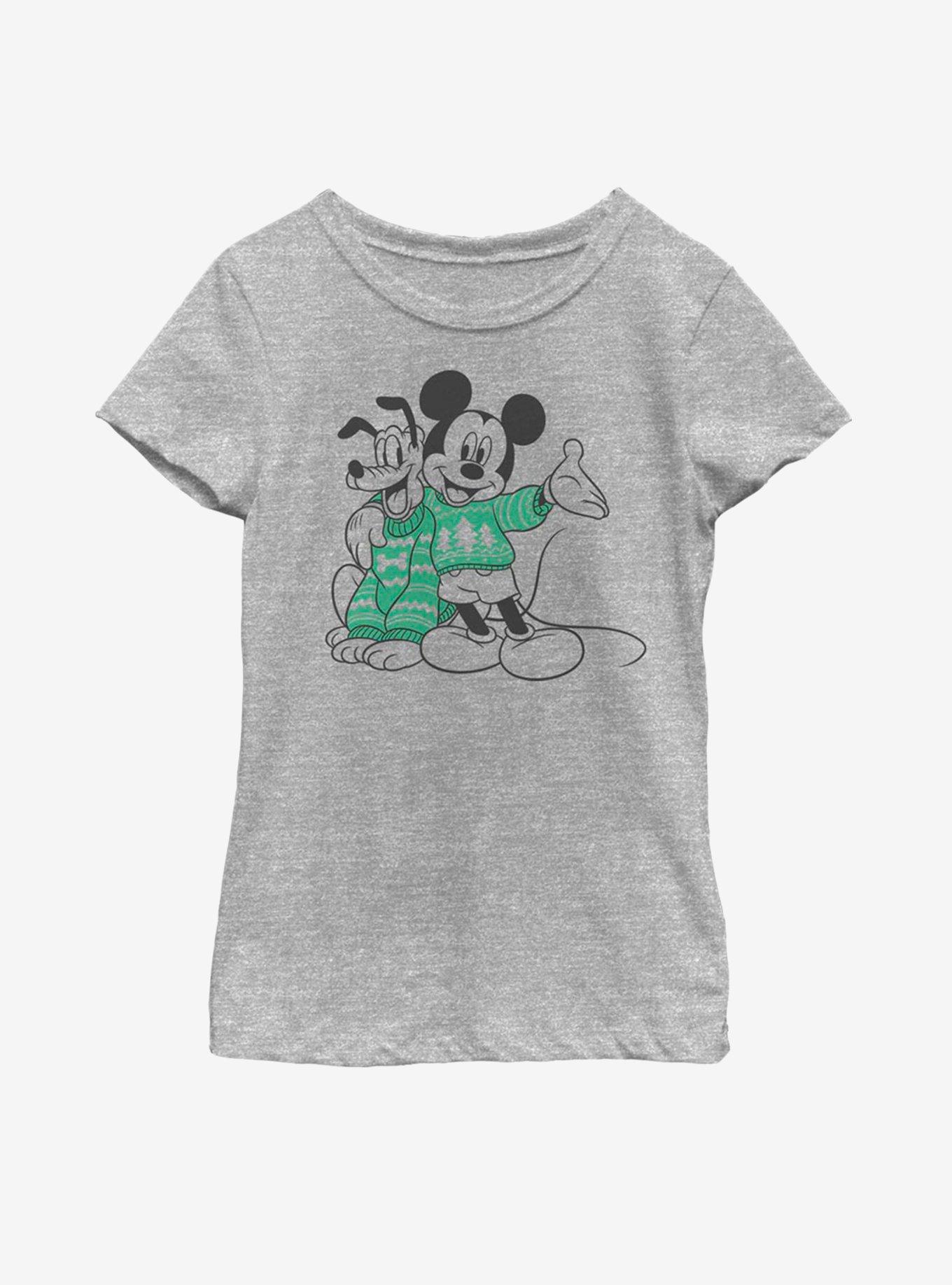 Disney Mickey Mouse Christmas Pattern Pals Youth Girls T-Shirt, , hi-res