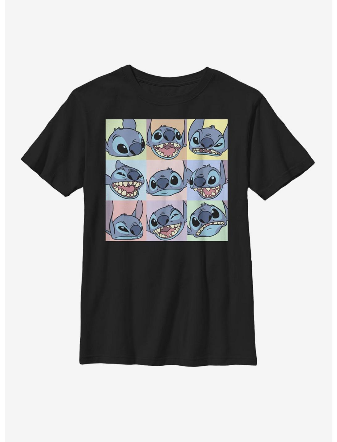 Disney Lilo And Stitch Grid Stitch Youth T-Shirt, BLACK, hi-res