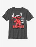 Disney Lilo And Stitch Badness Level Youth T-Shirt, CHAR HTR, hi-res