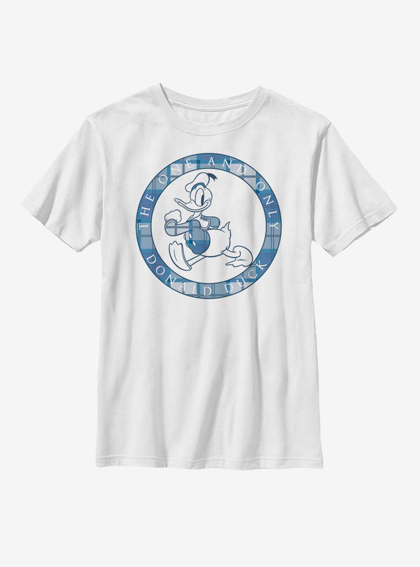 Disney Donald Duck Tartan Youth T-Shirt, WHITE, hi-res
