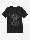 Disney Lilo And Stitch Neon Stitch Youth T-Shirt, BLACK, hi-res