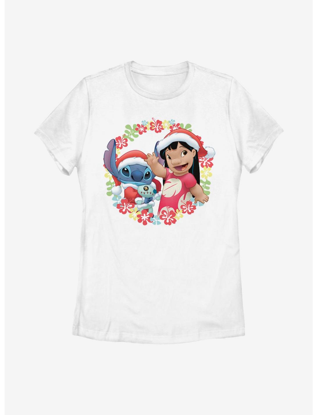 Disney Lilo And Stitch Holiday Ohana Womens T-Shirt, WHITE, hi-res