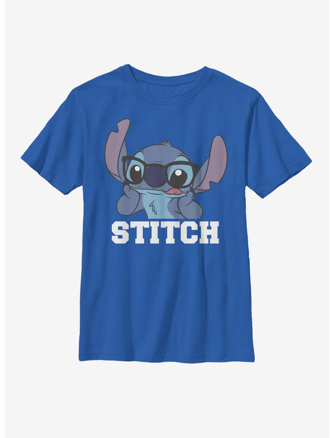 Disney Lilo And Stitch Thinking Glasses Youth T-Shirt, ROYAL, hi-res