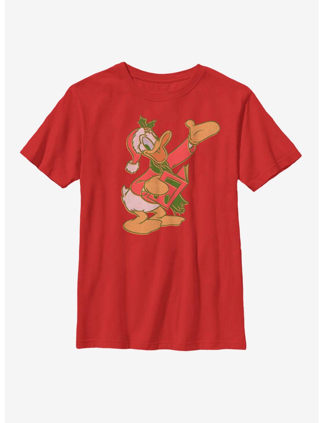 Disney Donald Duck Carols Youth T-Shirt, RED, hi-res