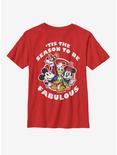 Disney Mickey Mouse Fabulous Holiday Youth T-Shirt, RED, hi-res