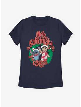 Disney Lilo And Stitch Mele Kalikimaka Stitch Womens T-Shirt, , hi-res