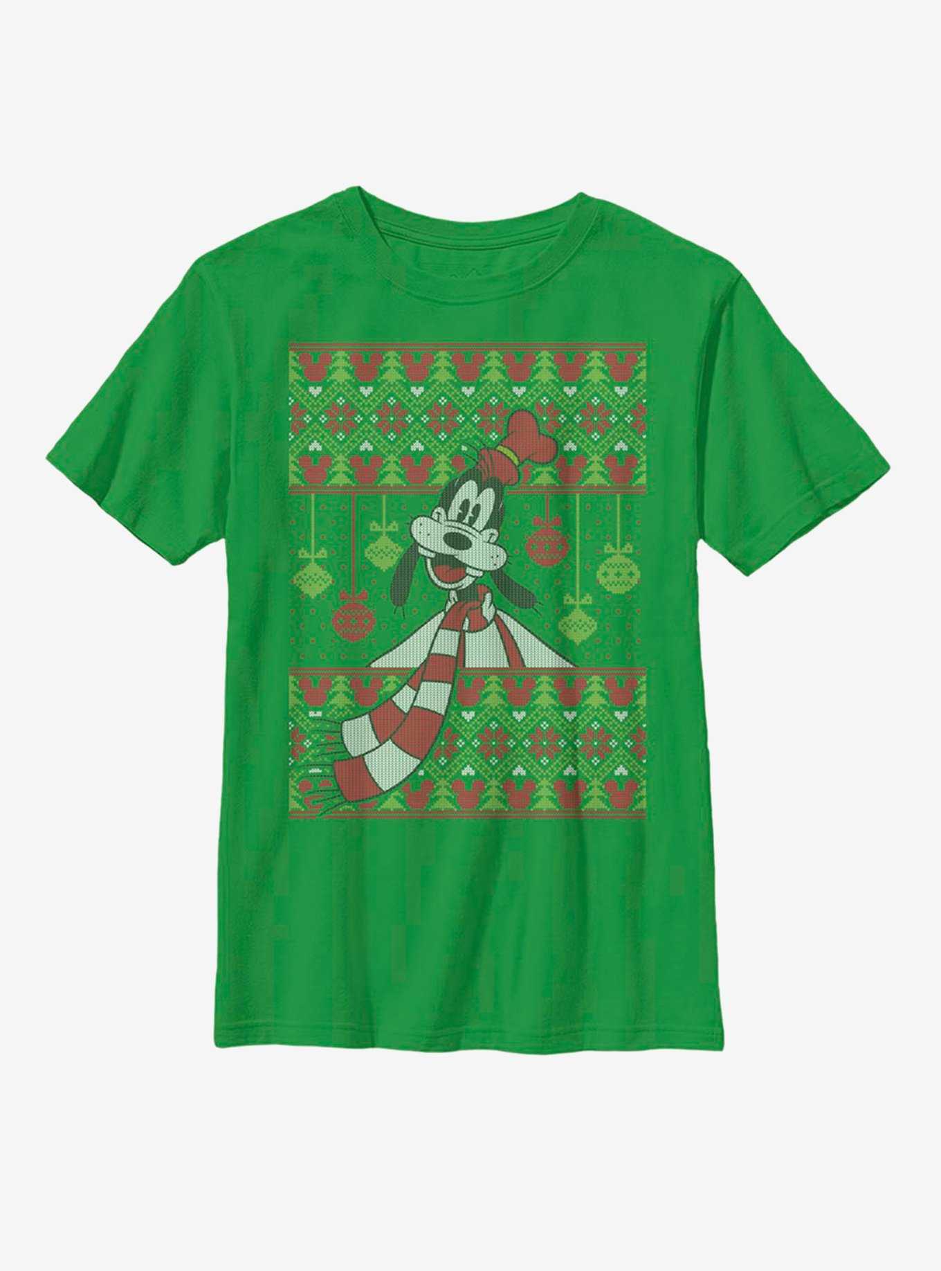 Disney Goofy Ornament Christmas Pattern Youth T-Shirt, , hi-res