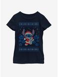 Disney Lilo And Stitch Holiday Stitch Youth Girls T-Shirt, NAVY, hi-res