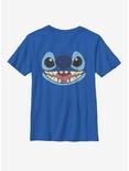 Disney Lilo And Stitch Face Youth T-Shirt, ROYAL, hi-res