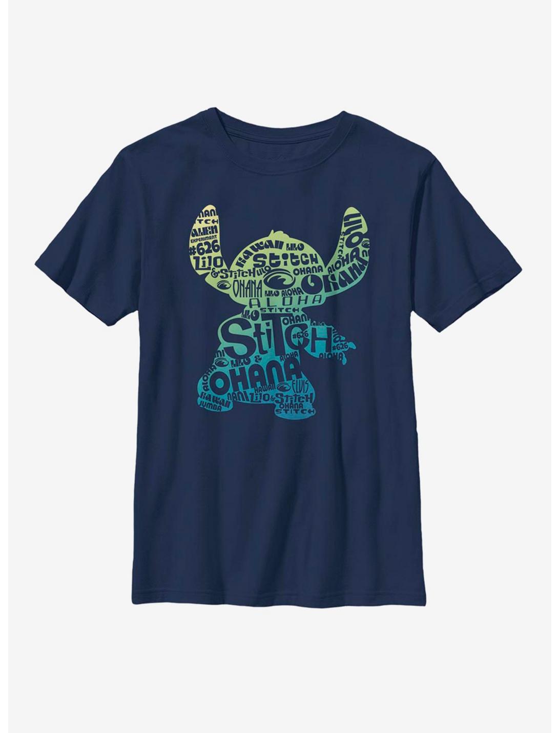 Disney Lilo And Stitch Fill Youth T-Shirt, NAVY, hi-res