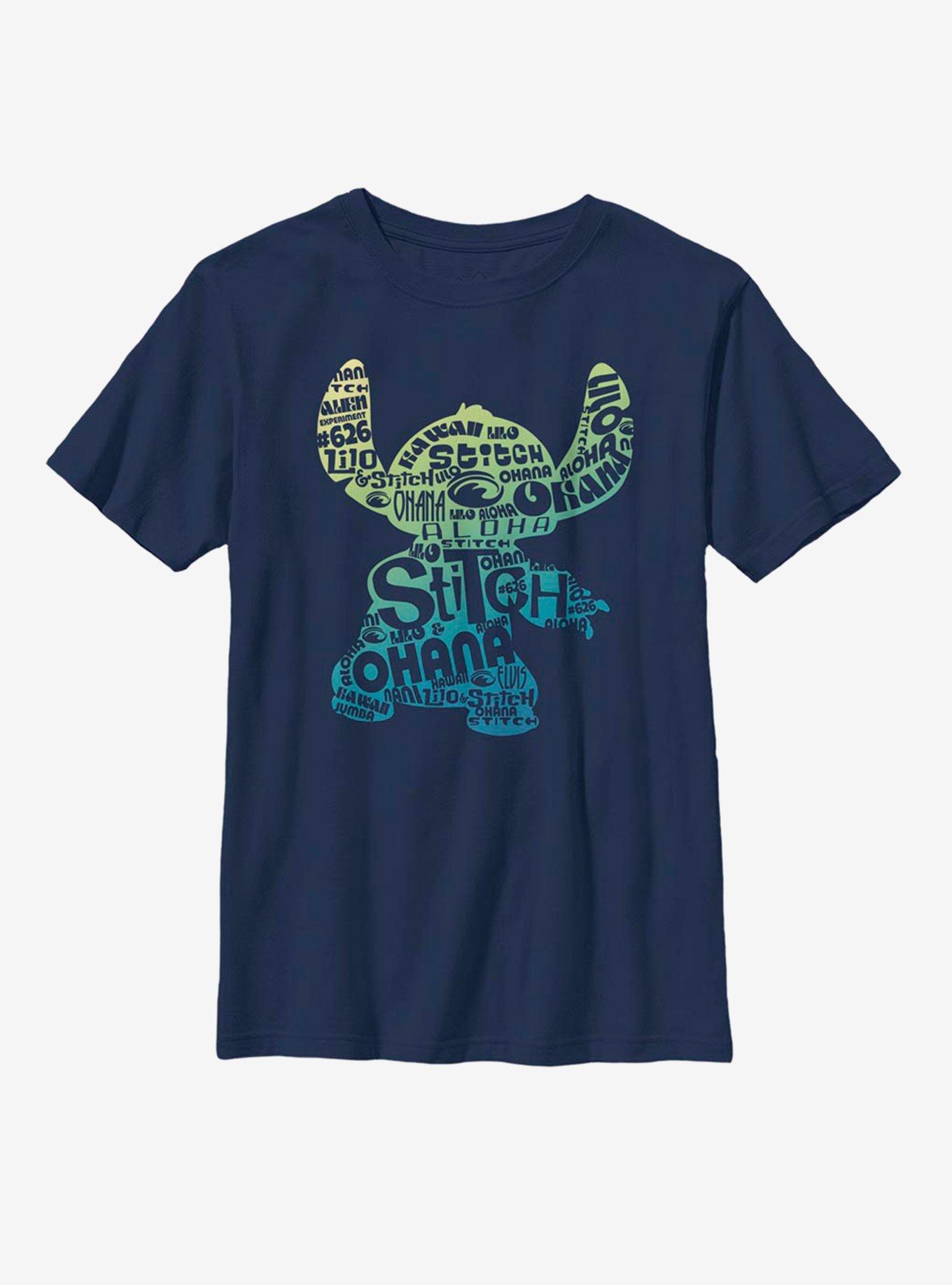 Disney Lilo And Stitch Fill Youth T-Shirt, NAVY, hi-res