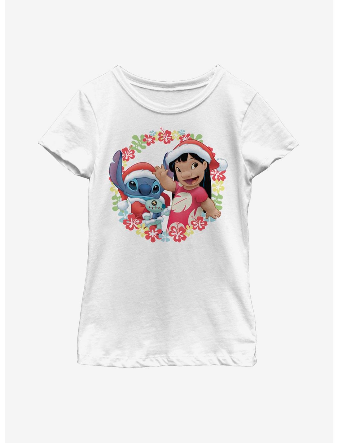 Disney Lilo And Stitch Holiday Ohana Youth Girls T-Shirt, WHITE, hi-res