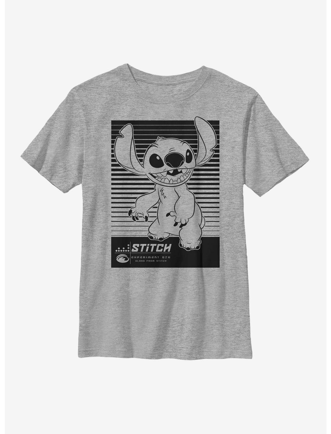 Disney Lilo And Stitch Linear Stitch Youth T-Shirt, ATH HTR, hi-res