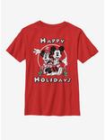 Disney Mickey Mouse & Minnie Holiday Youth T-Shirt, RED, hi-res