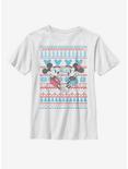 Disney Mickey Mouse & Minnie Christmas Pattern Youth T-Shirt, WHITE, hi-res