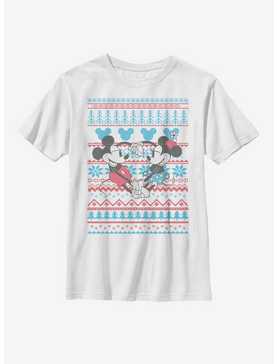 Disney Mickey Mouse & Minnie Christmas Pattern Youth T-Shirt, , hi-res