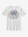 Disney Lilo And Stitch Follow Your Rainbow Youth T-Shirt, WHITE, hi-res