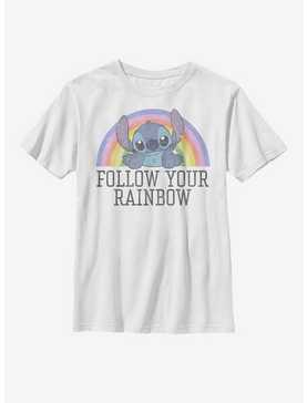Disney Lilo And Stitch Follow Your Rainbow Youth T-Shirt, , hi-res