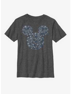 Disney Mickey Mouse Ears Snowflakes Youth T-Shirt, , hi-res