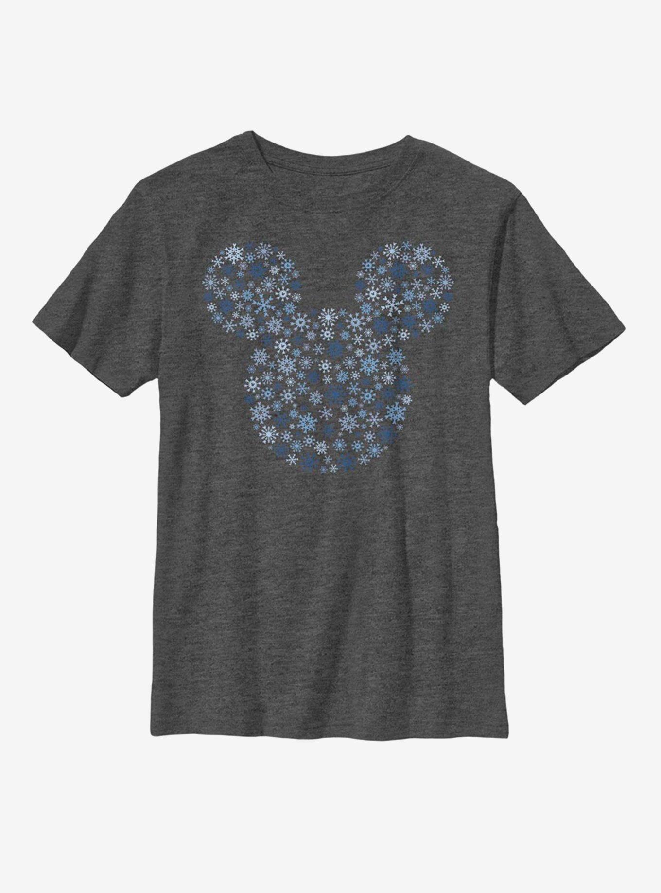 Disney Mickey Mouse Ears Snowflakes Youth T-Shirt, , hi-res
