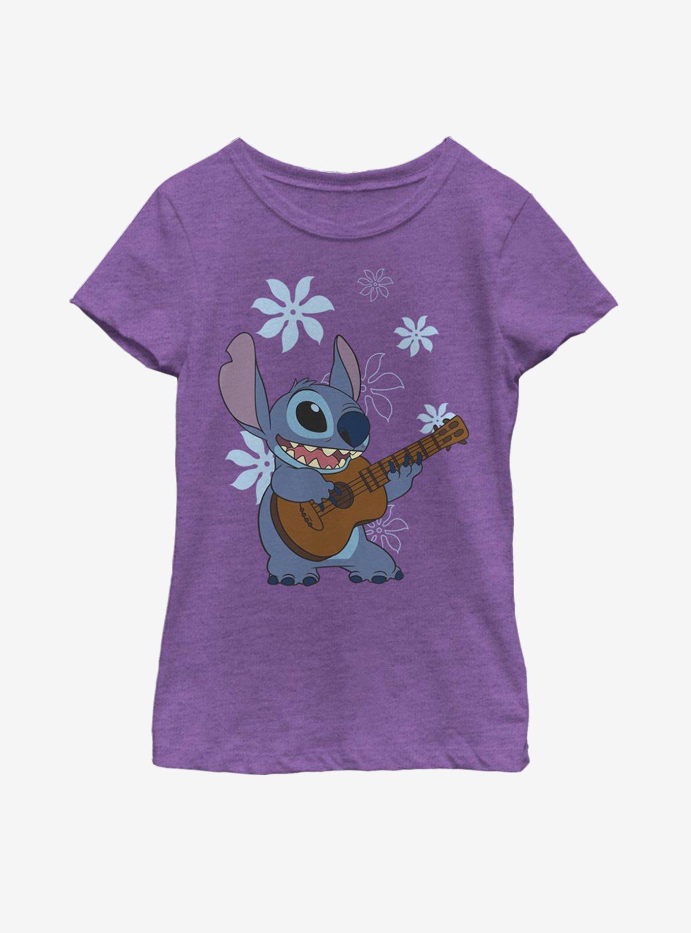 Disney Lilo And Stitch Ukulele Stitch Youth Girls T-Shirt, , hi-res