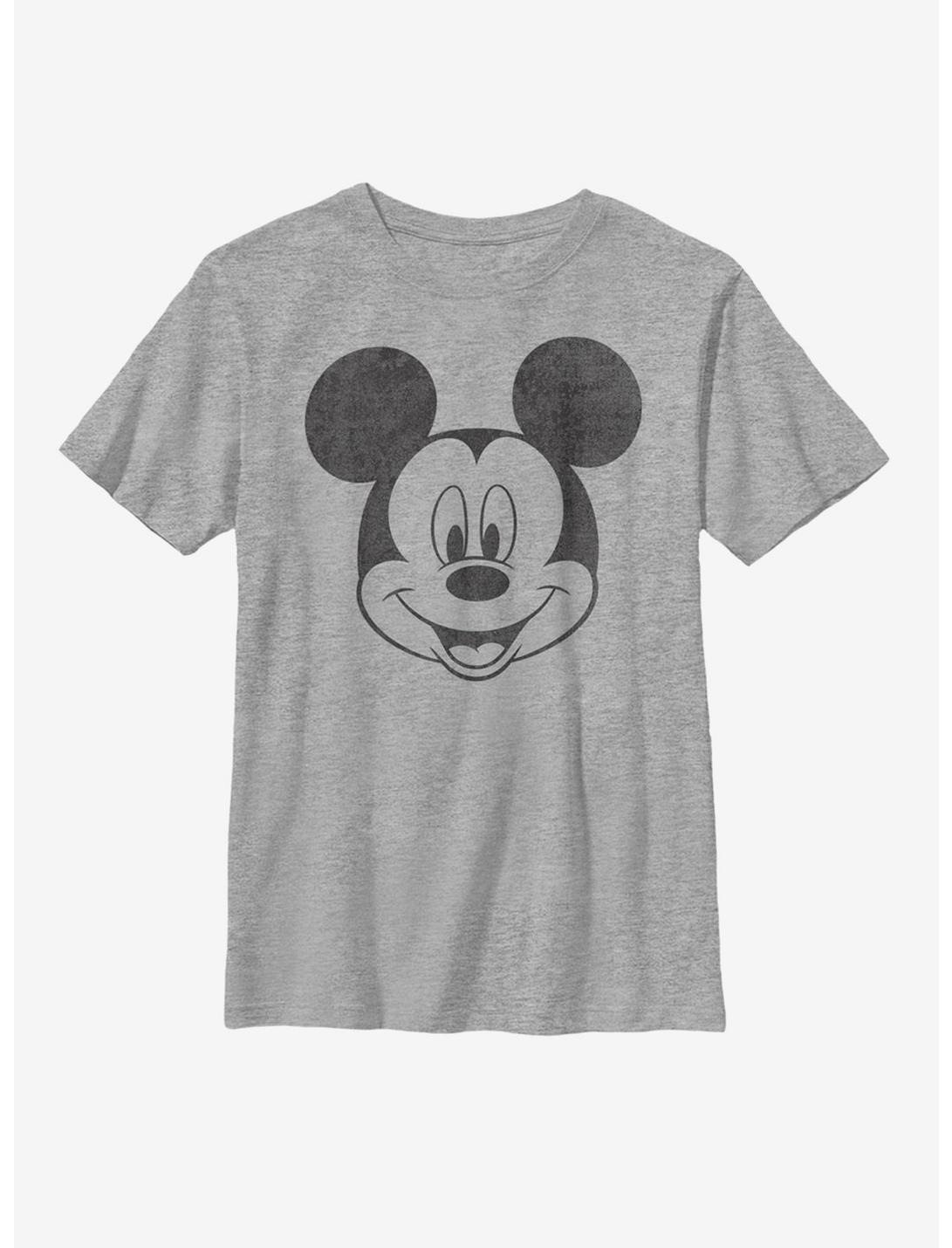 Disney Mickey Mouse Face Youth T-Shirt, ATH HTR, hi-res