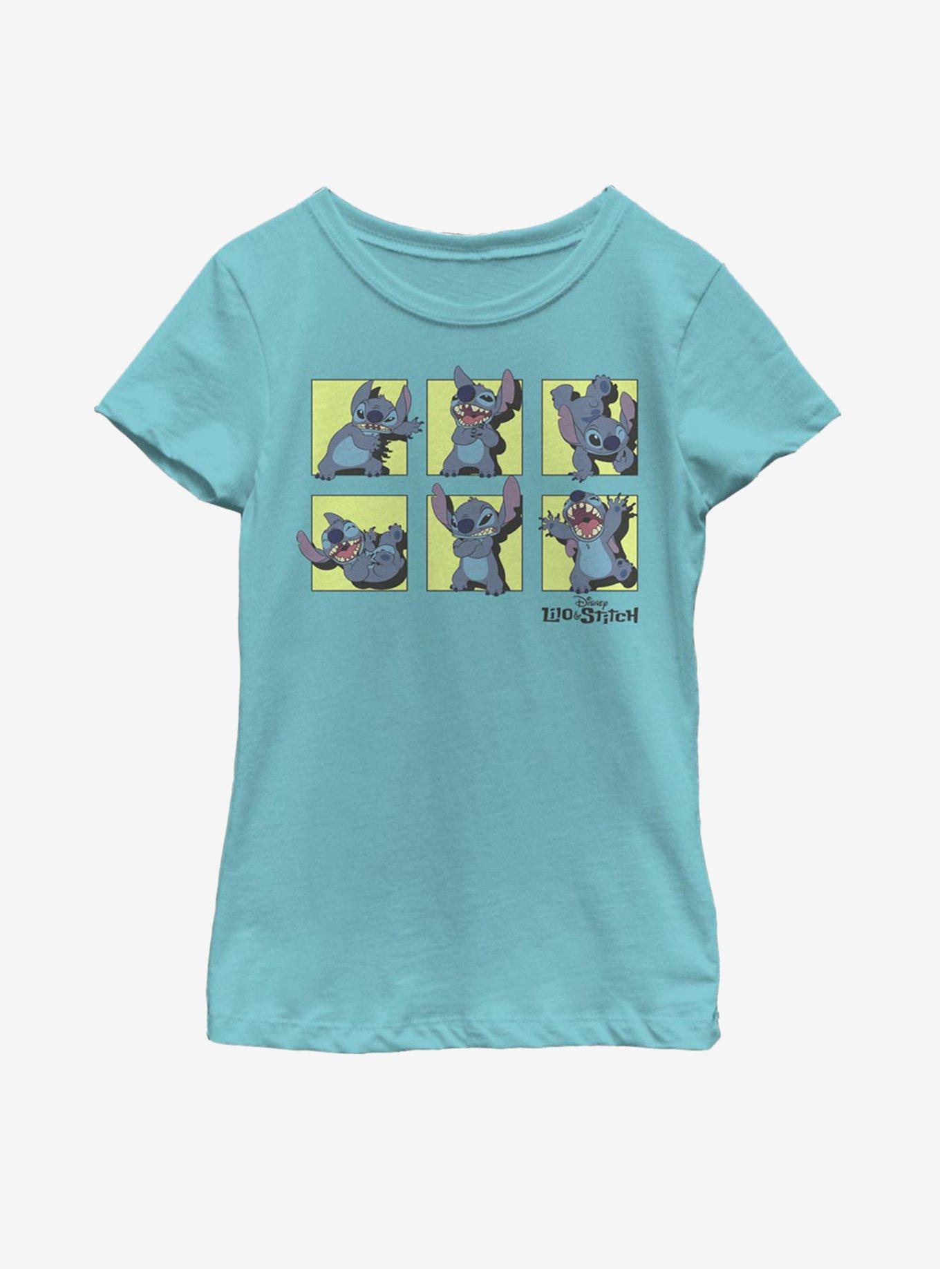 Disney Lilo And Stitch Poses Of Stitch Youth Girls T-Shirt