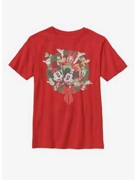 Disney Mickey Mouse Friends Wreath Youth T-Shirt, , hi-res