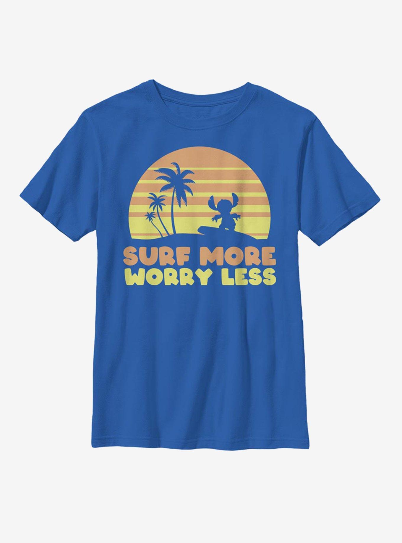 Disney Lilo And Stitch Surf More Worry Less Youth T-Shirt, , hi-res