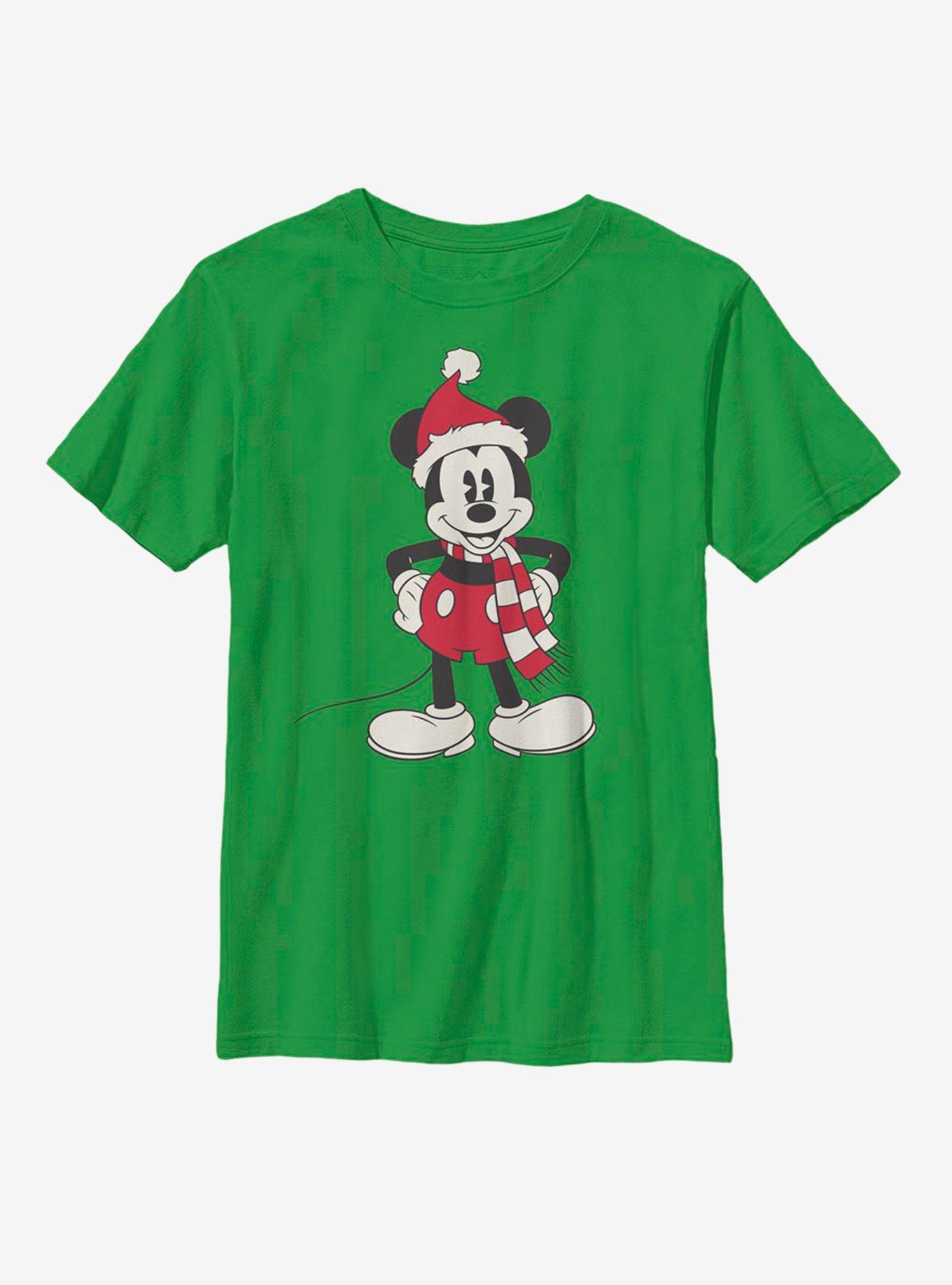 Disney Mickey Mouse Santa Hat Youth T-Shirt, , hi-res