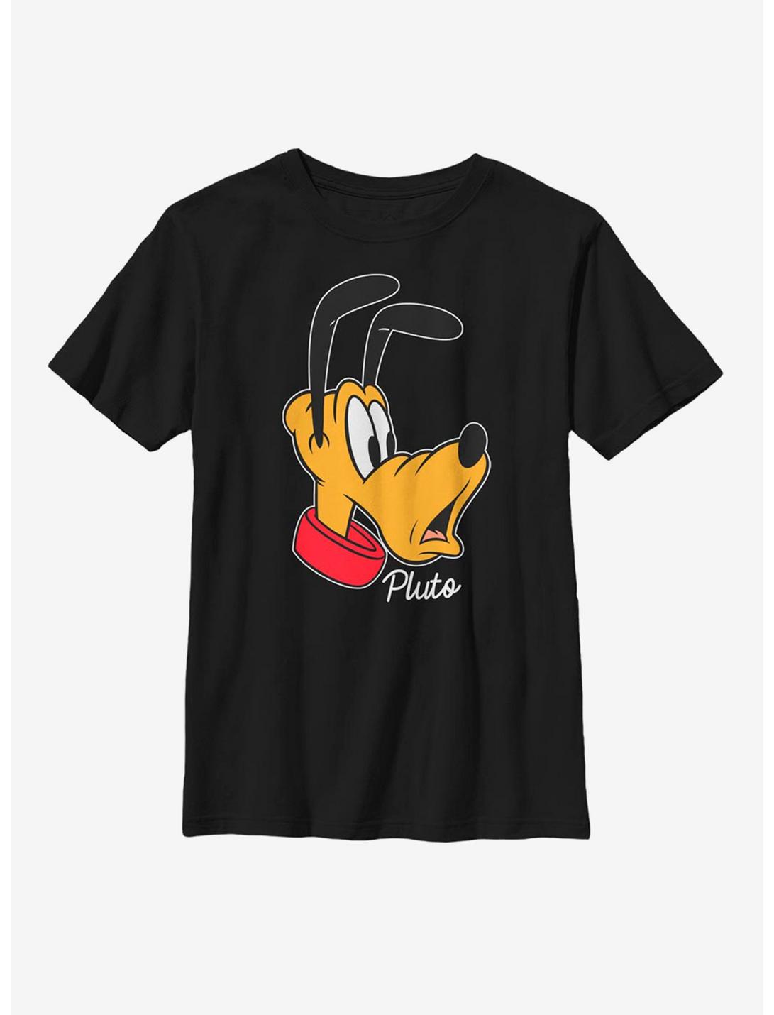 Disney Mickey Mouse Pluto Big Face Youth T-Shirt, BLACK, hi-res