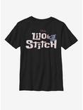 Disney Lilo And Stitch Title Script Youth T-Shirt, BLACK, hi-res