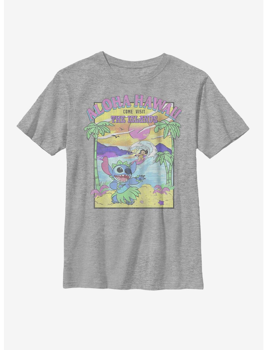 Disney Lilo And Stitch Visit The Islands Youth T-Shirt, ATH HTR, hi-res