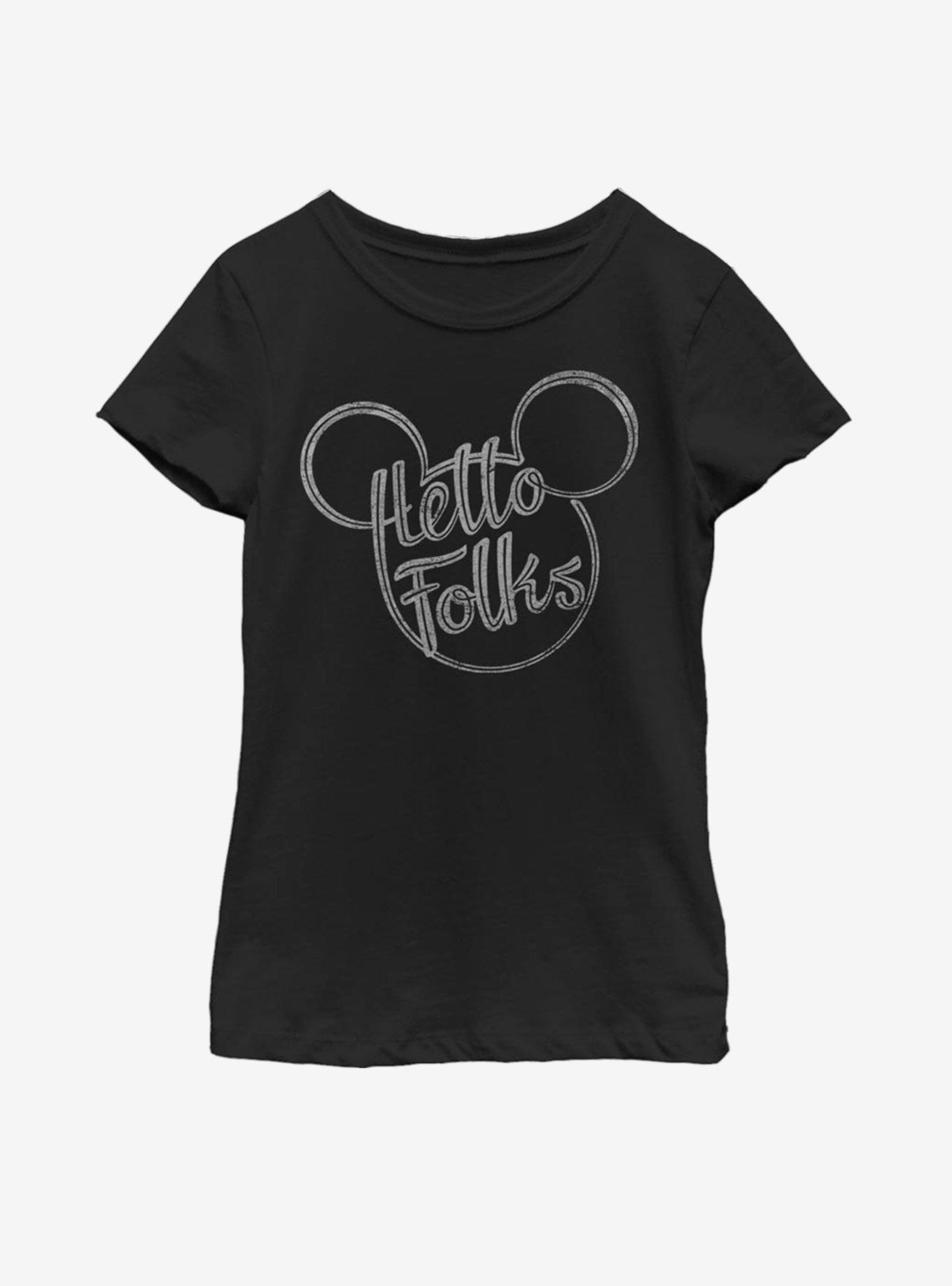 Disney Mickey Mouse Hello Folks Youth Girls T-Shirt