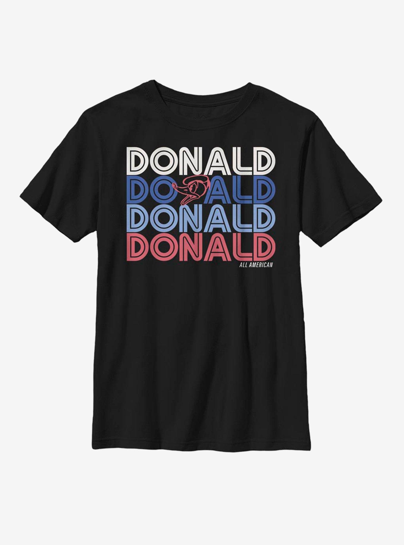 Disney Mickey Mouse Retro Stack Donald Youth T-Shirt, BLACK, hi-res